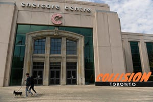 Collision conference sign outside of the Enercare Centre in Toronto